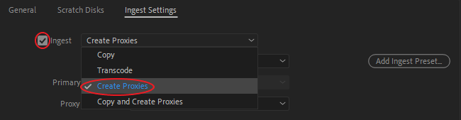 Premiere-Pro-Using-Proxies-ingest-settings